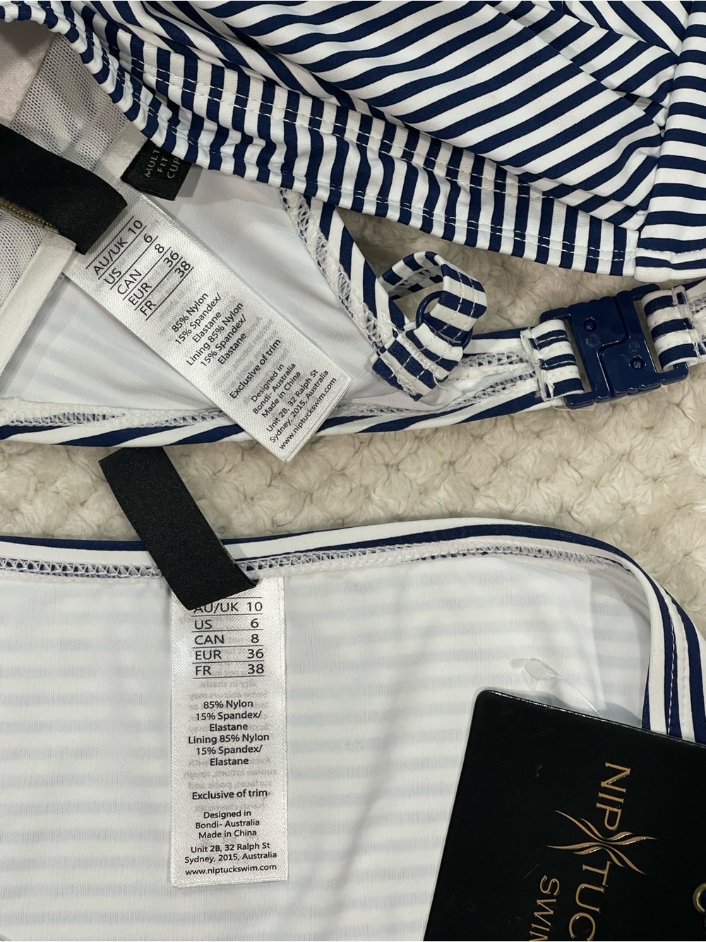 Nip Tuck Swim Sorrento Stripe Two Piece Bikini Set Size US 6 / AU 10 NWT - Picture 4 of 5